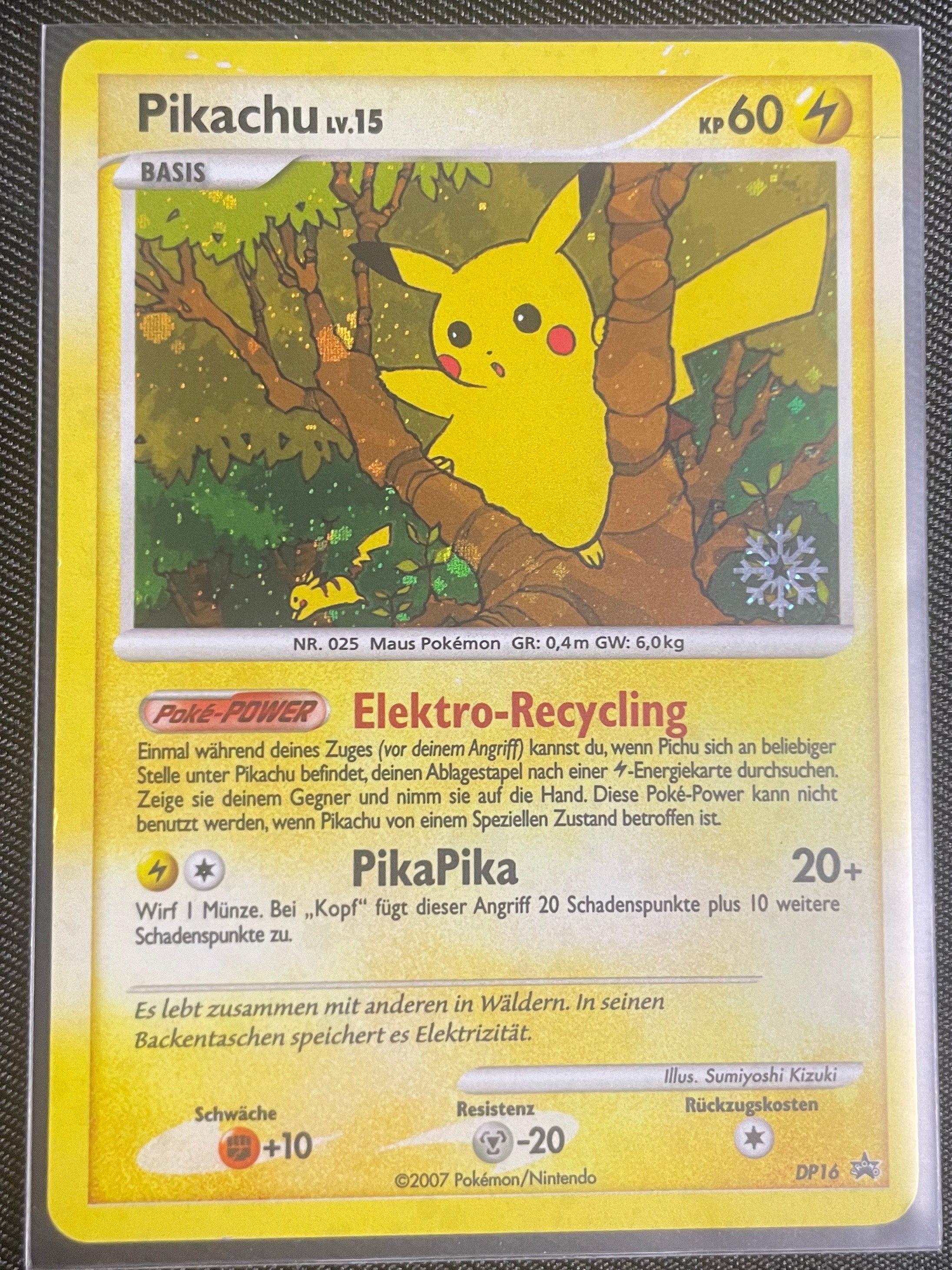 Pikachu Lv.15 Promo - Holo - Snowflake Stamp - DP Black Star Promos (2007) [DE]